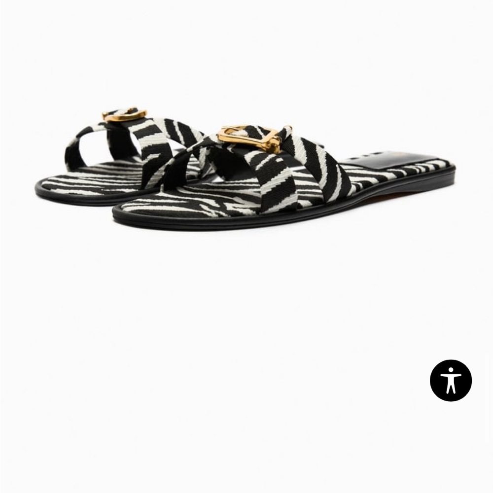 Brand new sold out zara zebra slippers